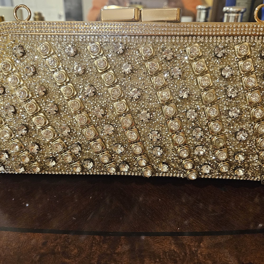 Gold Rhinestone Clutch - Picture 2 of 3